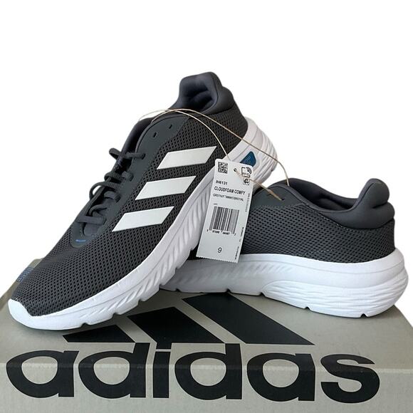 adidas Men’s Cloud foam Comfy Everyday Shoes Grey White Size 9 NEW in Box - Picture 10 of 10